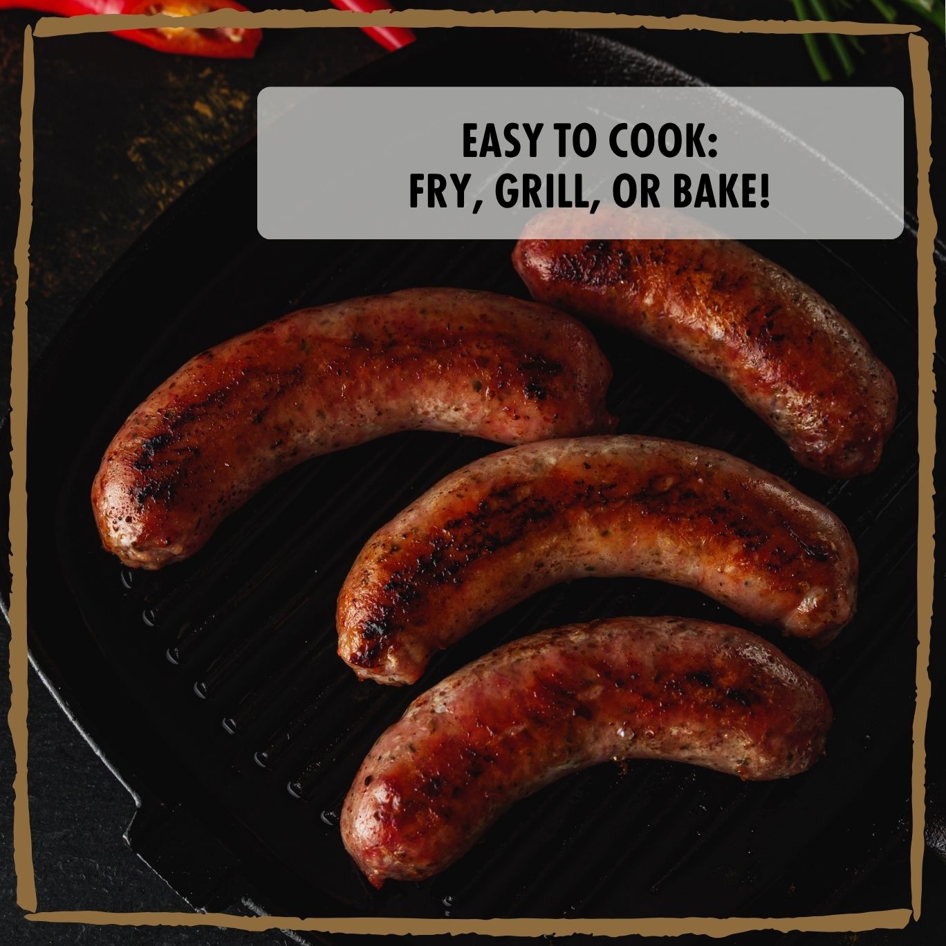 Beef & Onion Bangers: 1lb
