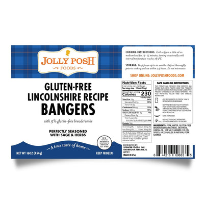 Lincolnshire Bangers: 1lb (Gluten-Free)