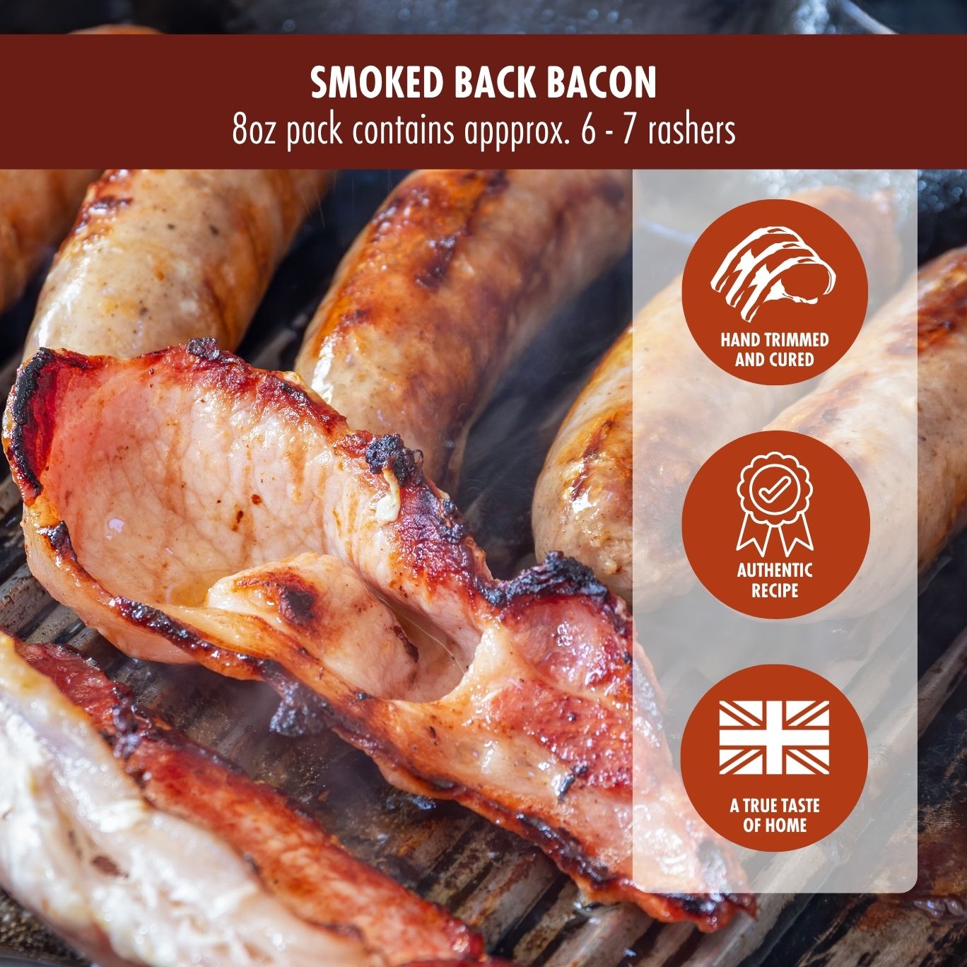 Smoked Back Bacon: 8oz Pack
