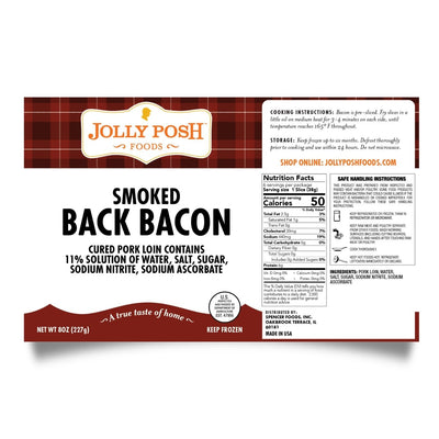 Smoked Back Bacon: 8oz Pack