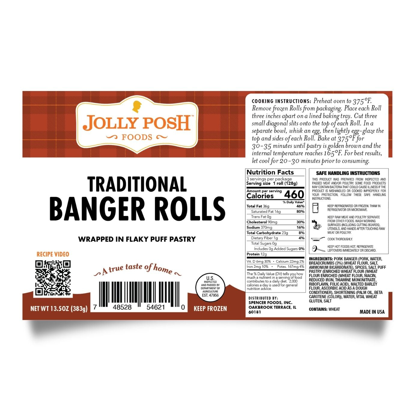 Traditional Sausage Rolls: 3 per Pack