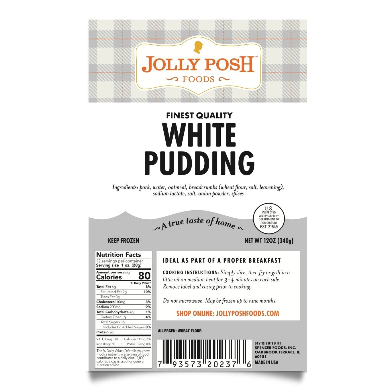 White Pudding: 12oz