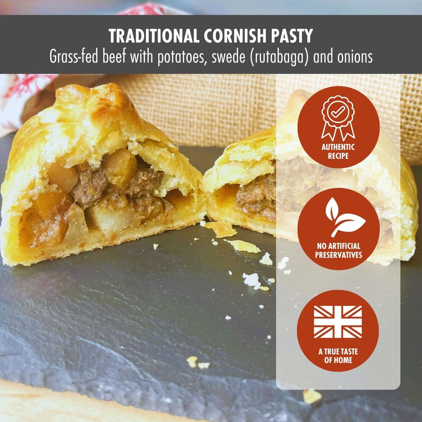 Jolly Posh Traditional Cornish Pasty: 8oz