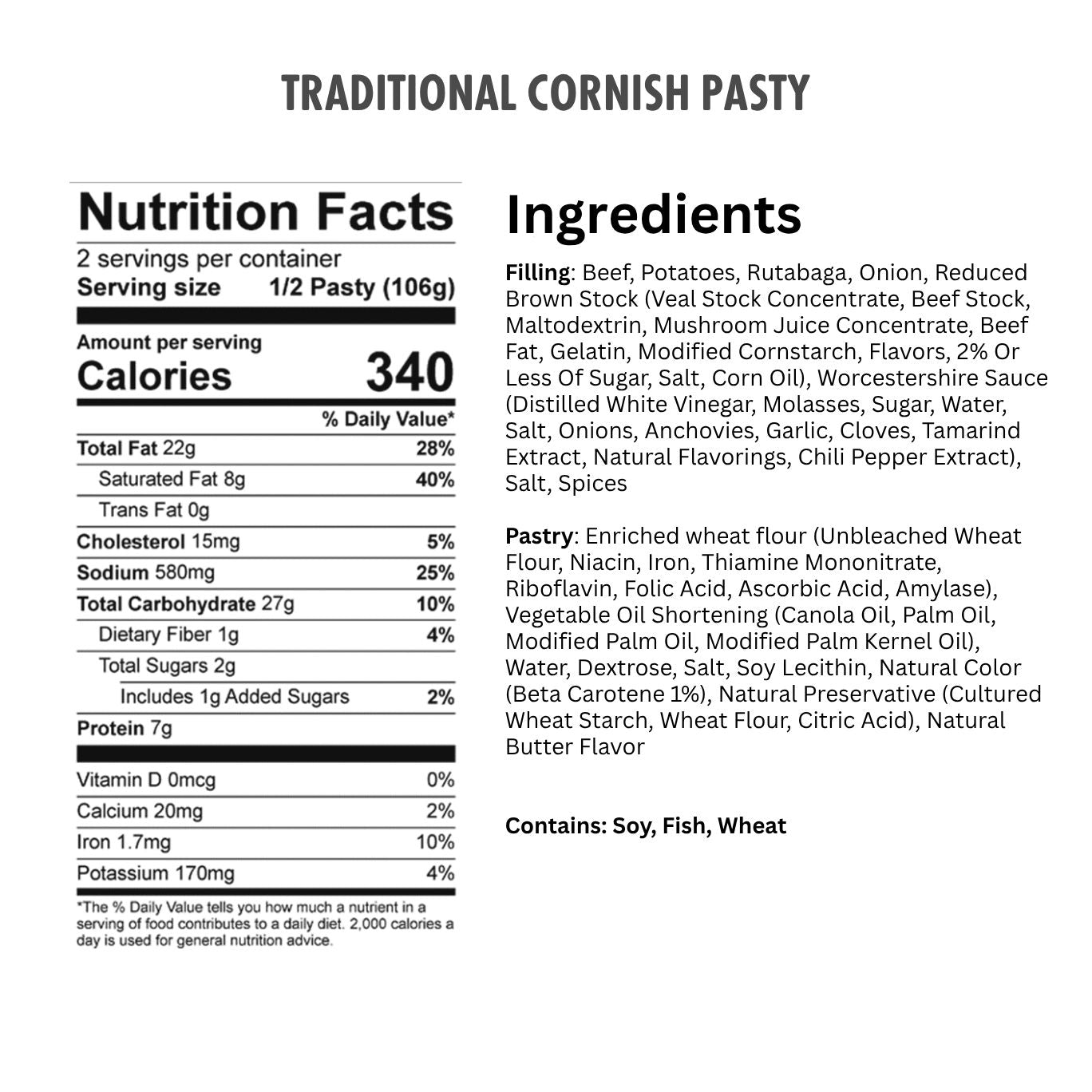 Jolly Posh Traditional Cornish Pasty: 8oz