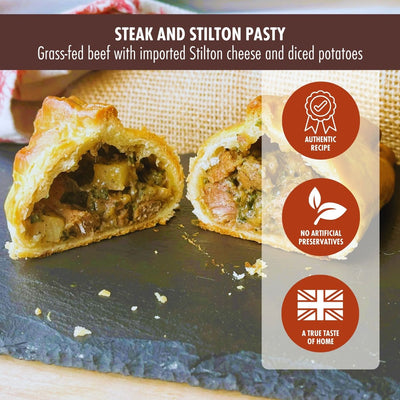 Jolly Posh Steak & Stilton Pasty: 8oz
