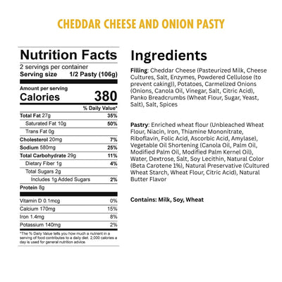 Jolly Posh Cheddar Cheese & Caramelised Onion Pasty: 8oz