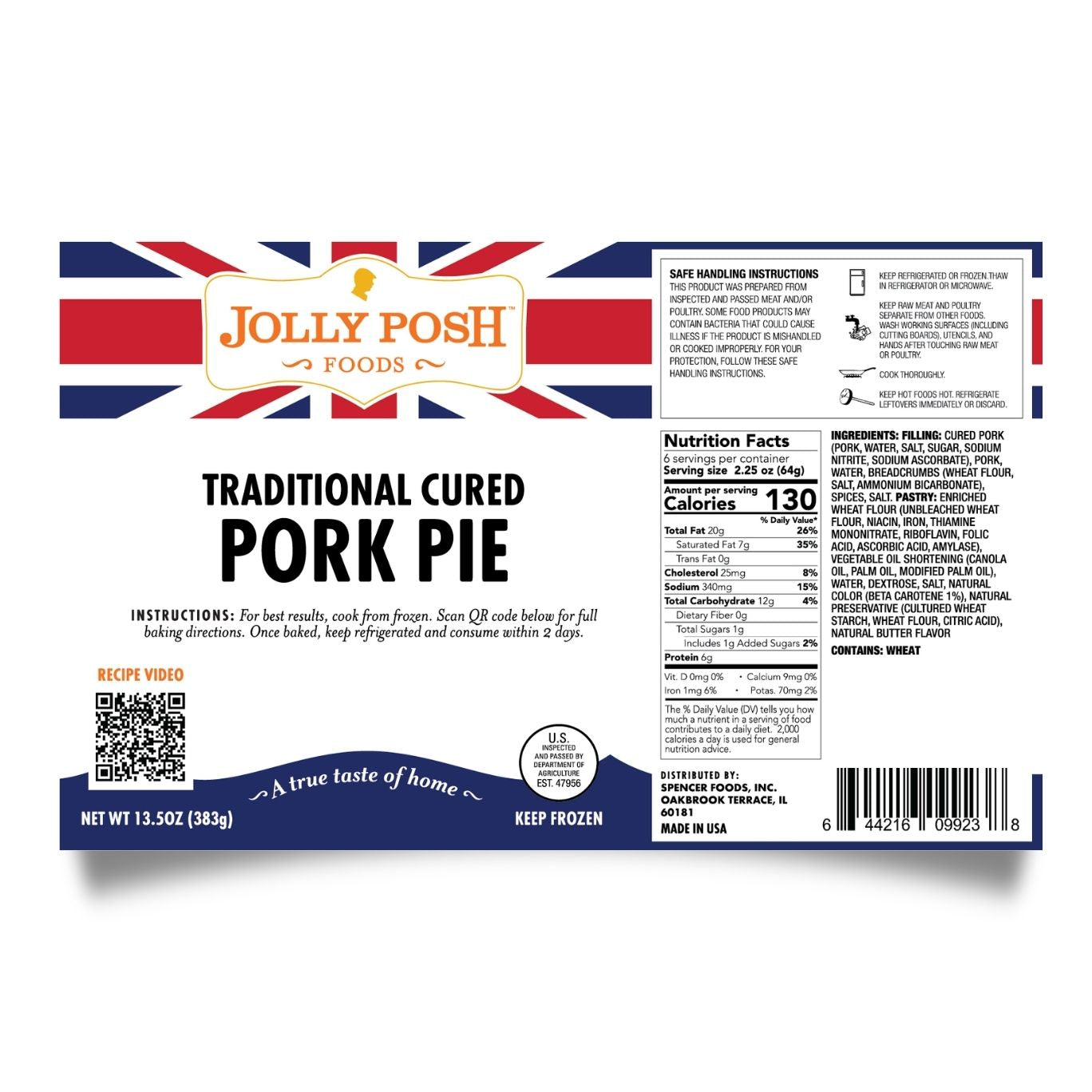 Traditional Cured Pork Pie: 14oz