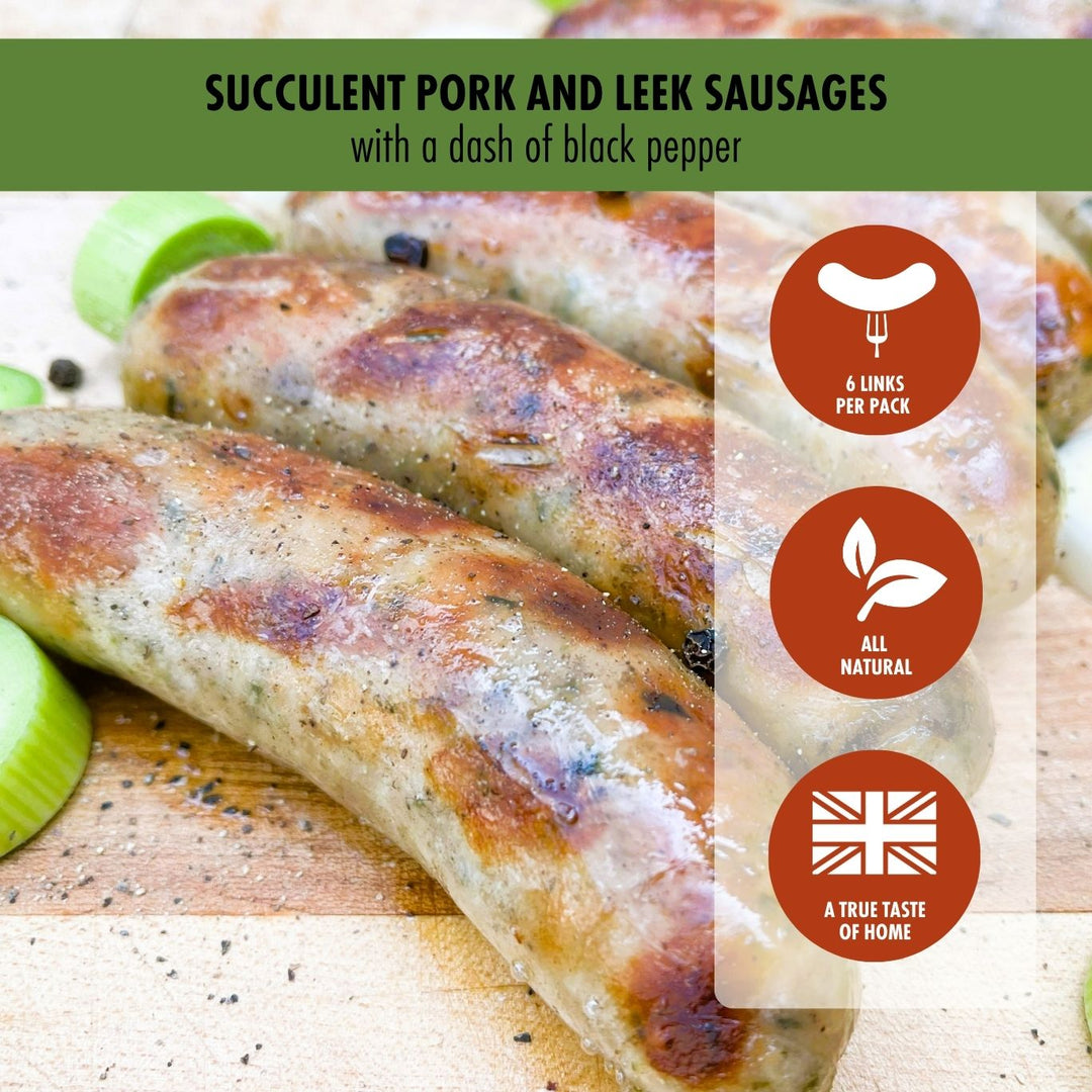 Pork & Leek Sausages | 1# British Butcher in The USA – Jolly Posh