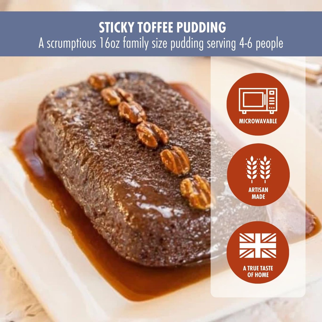 Family Size 18 oz Sticky Toffee Pudding | Jolly Posh Foods