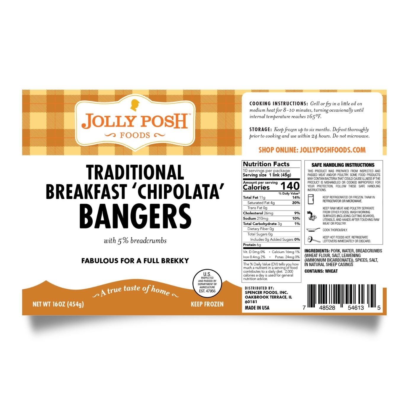 Breakfast 'Chipolata' Bangers: 1lb