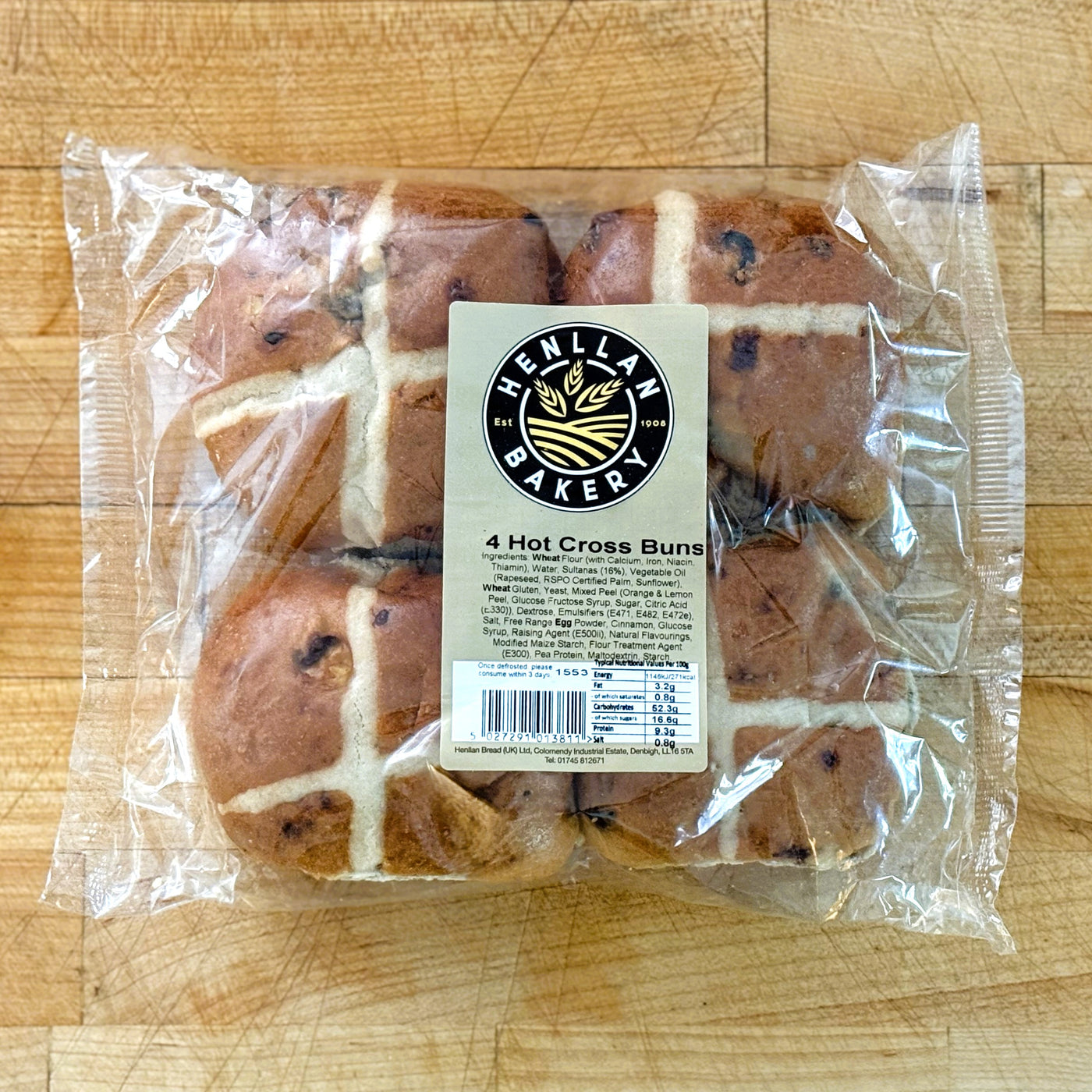 Hot Cross Buns: 4 per Pack