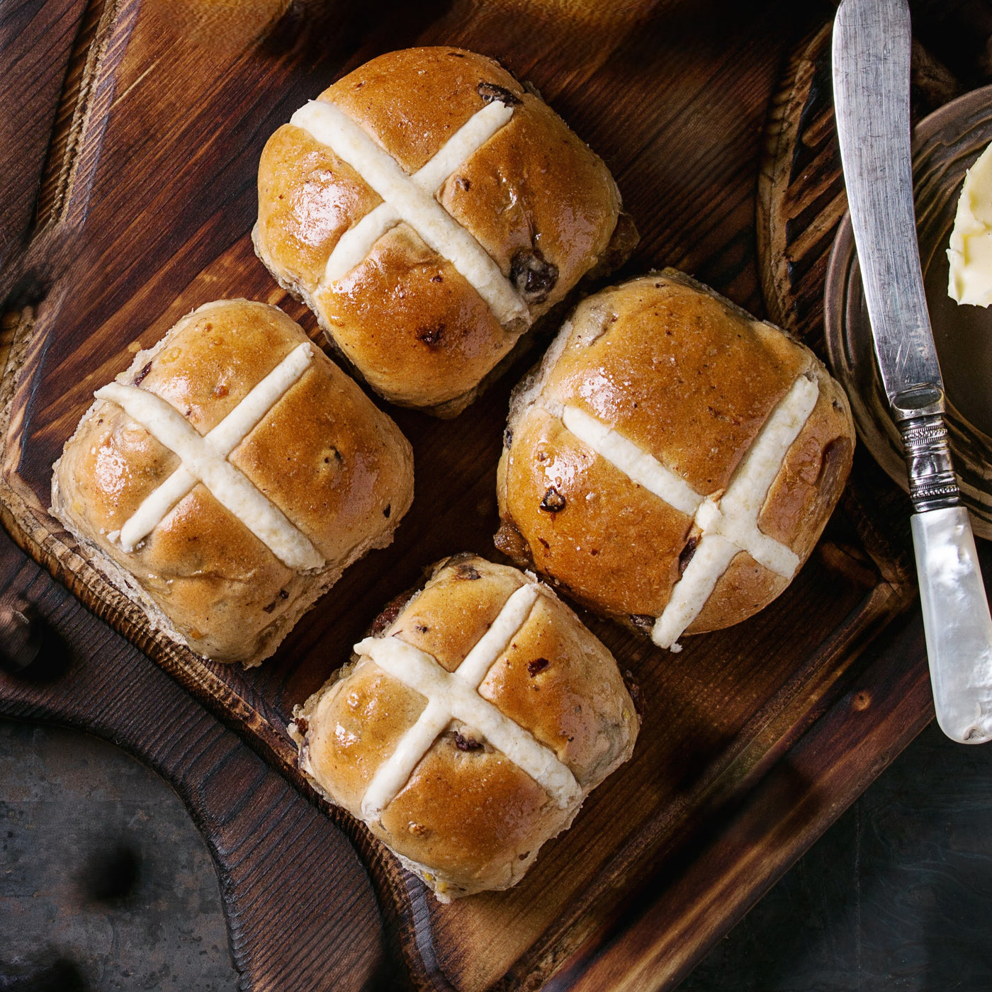 Hot Cross Buns: 4 per Pack